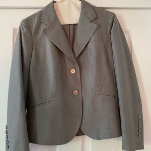 Talbots cropped gray blazer